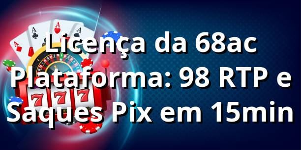Licença da 68ac Plataforma: 98% RTP e Saques Pix em 15min 📊